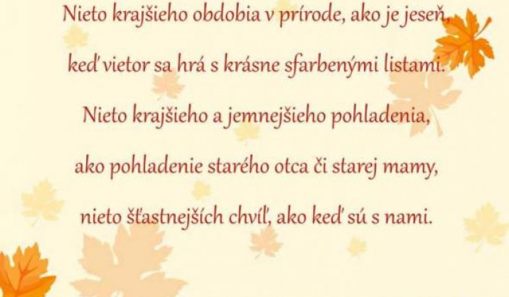 Október - mesiac úcty k starším