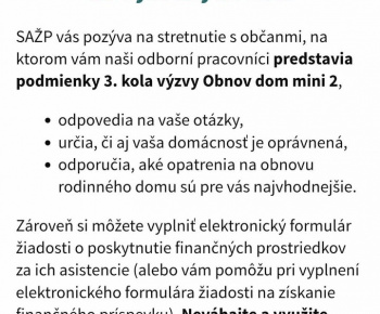 Aktuality / spustené tretie kolo výzvy obnov dom mini 2 - foto