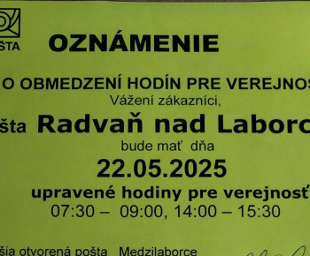 Aktuality / obmedzená prevádzka pošty v našej obci - foto