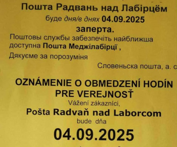Aktuality / zmena prevádzky pošty v našej obci  - foto