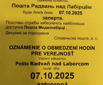 Aktuality / zatvorená pošta v našej obci - foto