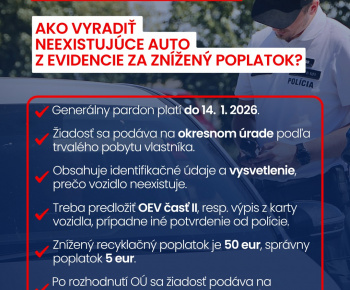 Aktuality / oznam pre občanov - vyradenie motorového vozidla, ktoré už fyzicky neexistuje - foto