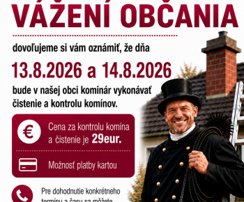 Aktuality / čistenie a kontrola komínov 13. 8.2026 a 14.8.2026 - foto