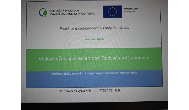 vodozádržné opatrenia v obci Radvaň nad Laborcom