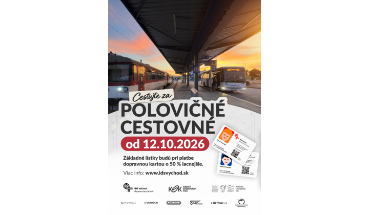 polovičné cestovné IDS východ od 12.10.2026
